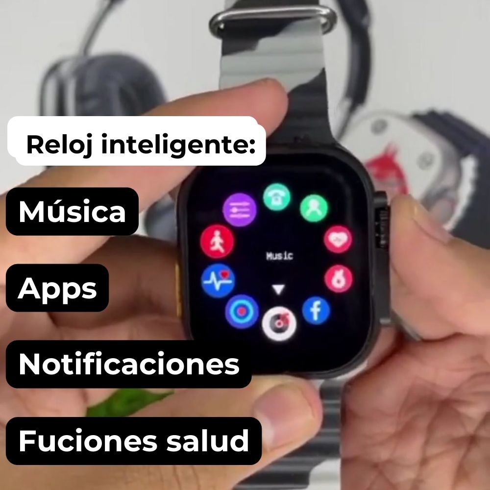 Pack Conexión Total: Smartwatch Ultraligero + Auriculares Premium + 7 Correas GRATIS