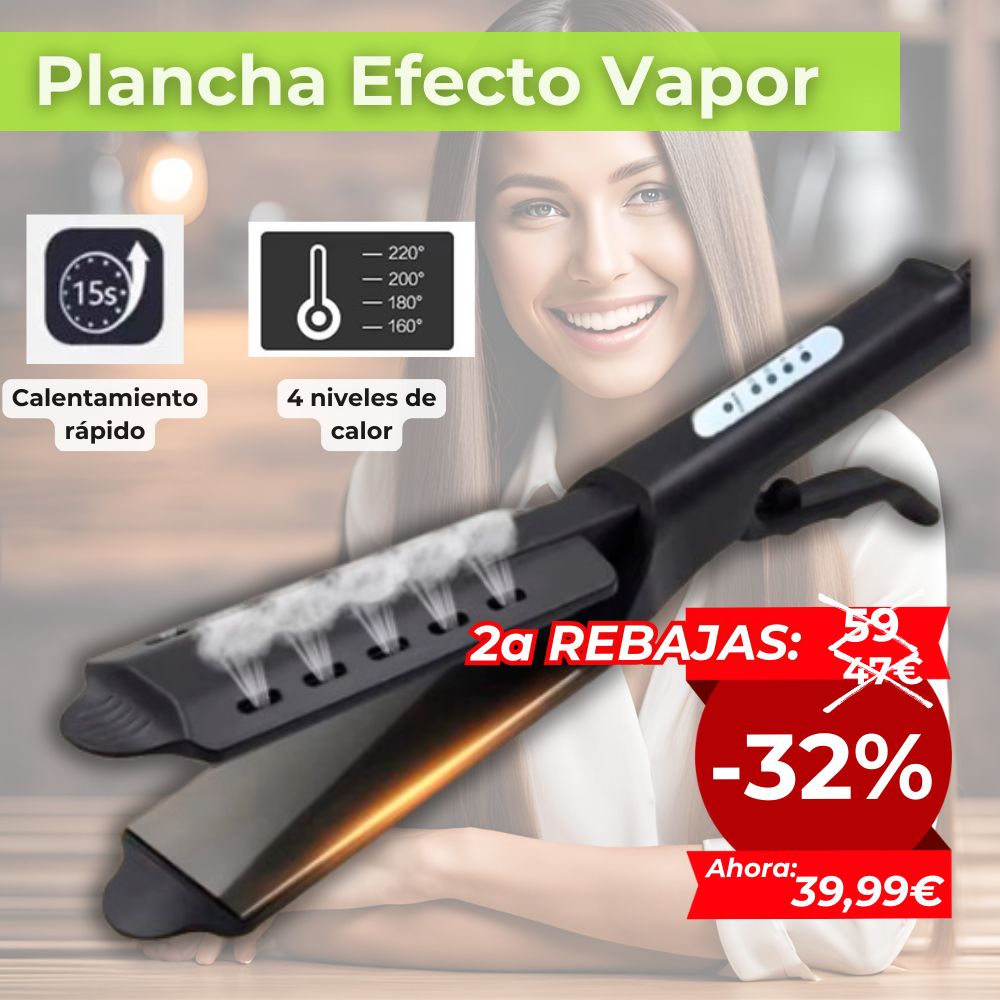 Plancha de Pelo Vapor Efecto Vapor