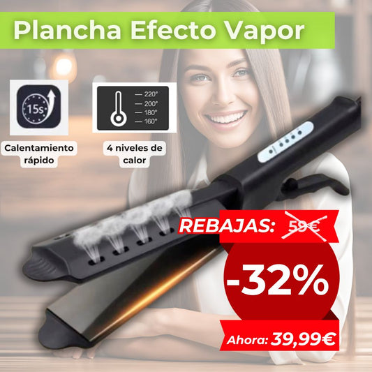 Plancha de Pelo Vapor Efecto Vapor